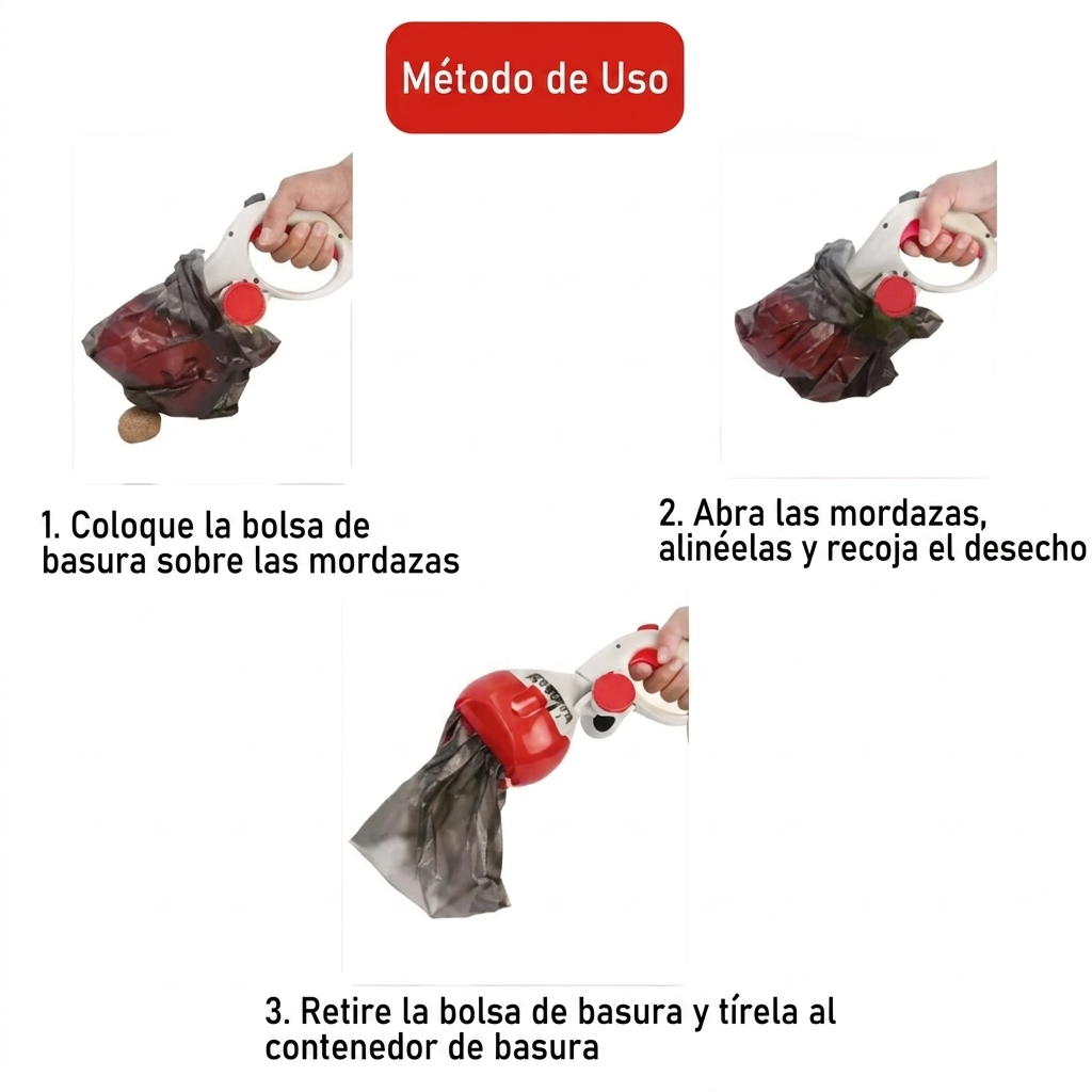 Recogedor de Desechos Portátil: Higiene sin Contacto + Cepillo vapor GRATIS
